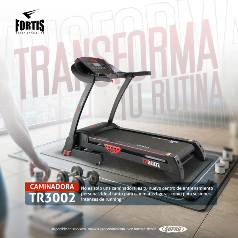 Transforma tu rutina con la Caminadora TR3002 de FORTIS.