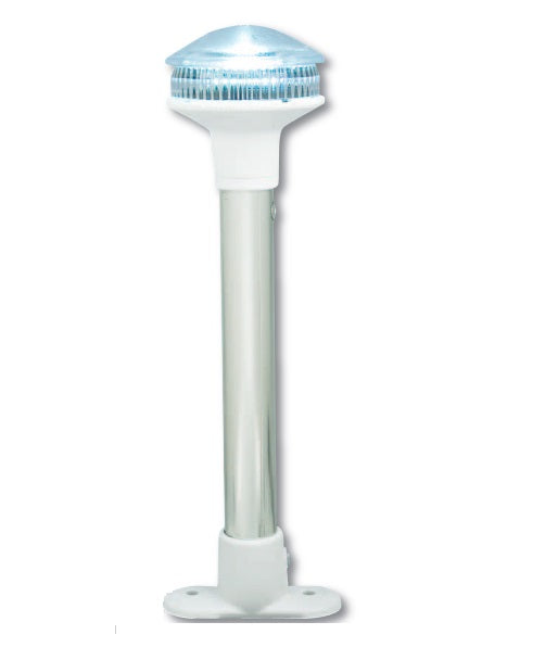 Perko Fixed-Mount LED White All-Round Light with White Polymer Top and Base - 8.25" Height