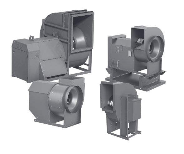 Universal Single Width Fan Model: USF-27, 40HP, 460/3/60. Rotation CW, Discharge Position UB, Wheel - Backward Inclined, Switch - NEMA-3R, Access Door - Bolted, Coating - Hi-Pro Z, Concrete Gray-RAL 7023.