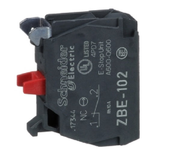 Harmony, 22mm Push Button, add on contact block, 1 NC, screw clamp terminal