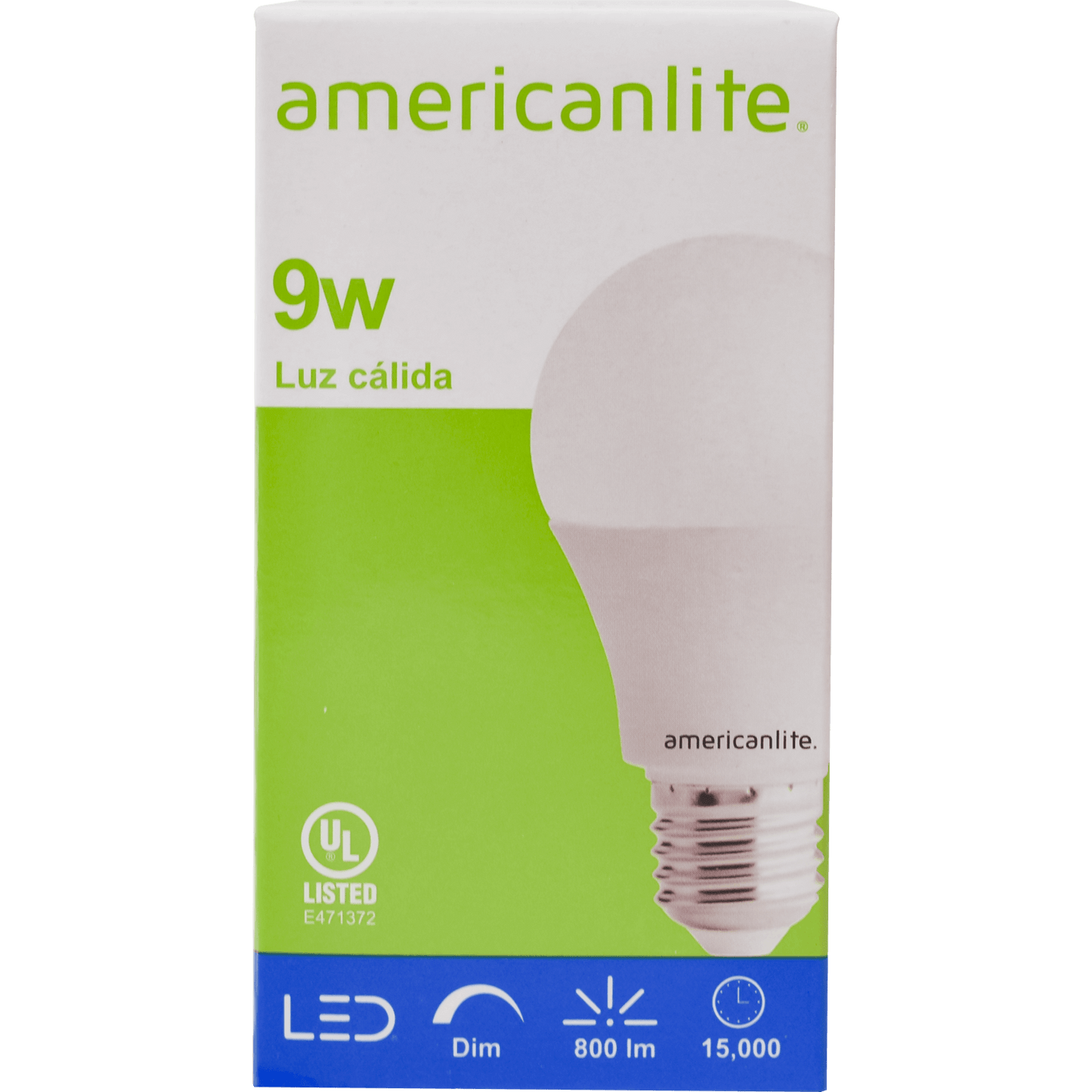 LED BULB 9W A60 30K E27 120V UL DIM BX