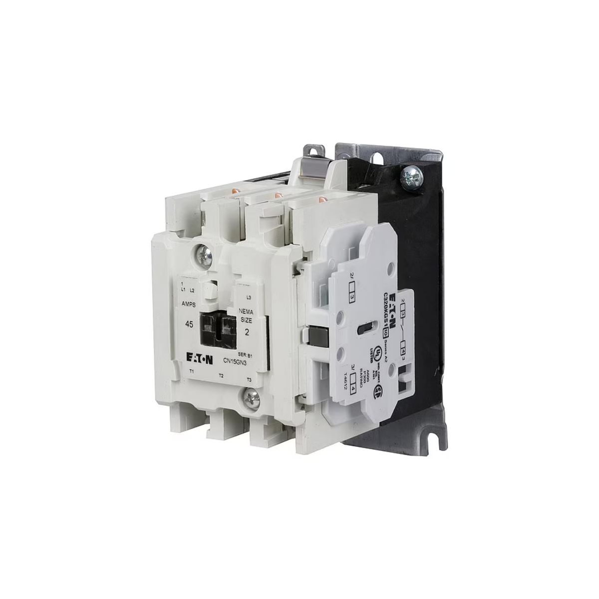 CONTACTOR MAGNETICO NEMA, SIN GABINETE, TIPO ABIERTO, NO REVERSIBLE, TAMAÑO NEMA 2, 45 A, BOBINA 480 VAC