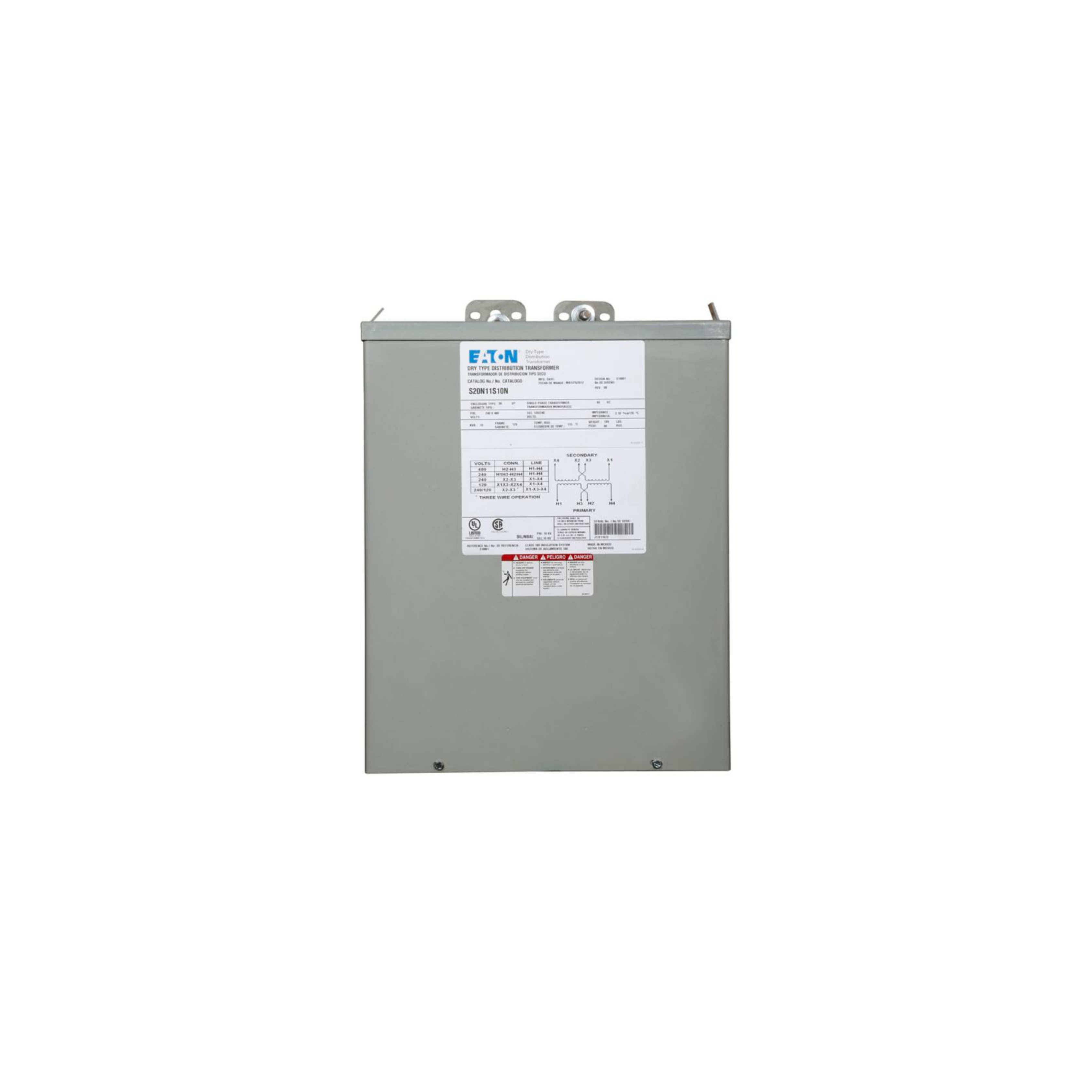 TRANSFORMADOR SECO monofaSICO DE 15KVA, 240x480 A 120/240V