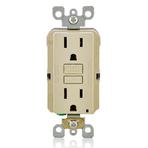 Tomacorriente GFCI 15A 125V con luz indicadora LED