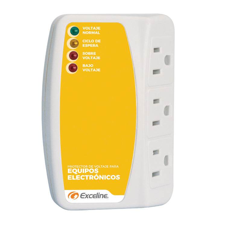 PROTECTOR DE VOLTAJE PARA EQUIPOS ELECT. 120V, 3 TOMAS