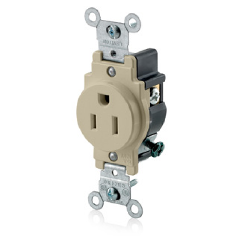 TOMA SENCILLO 15A 125V NEMA 5-15R IVORY