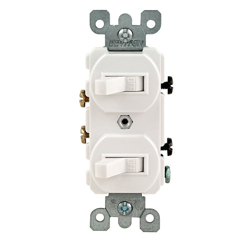 INTERRUPTOR DOBLE 15A 120V BLANCO