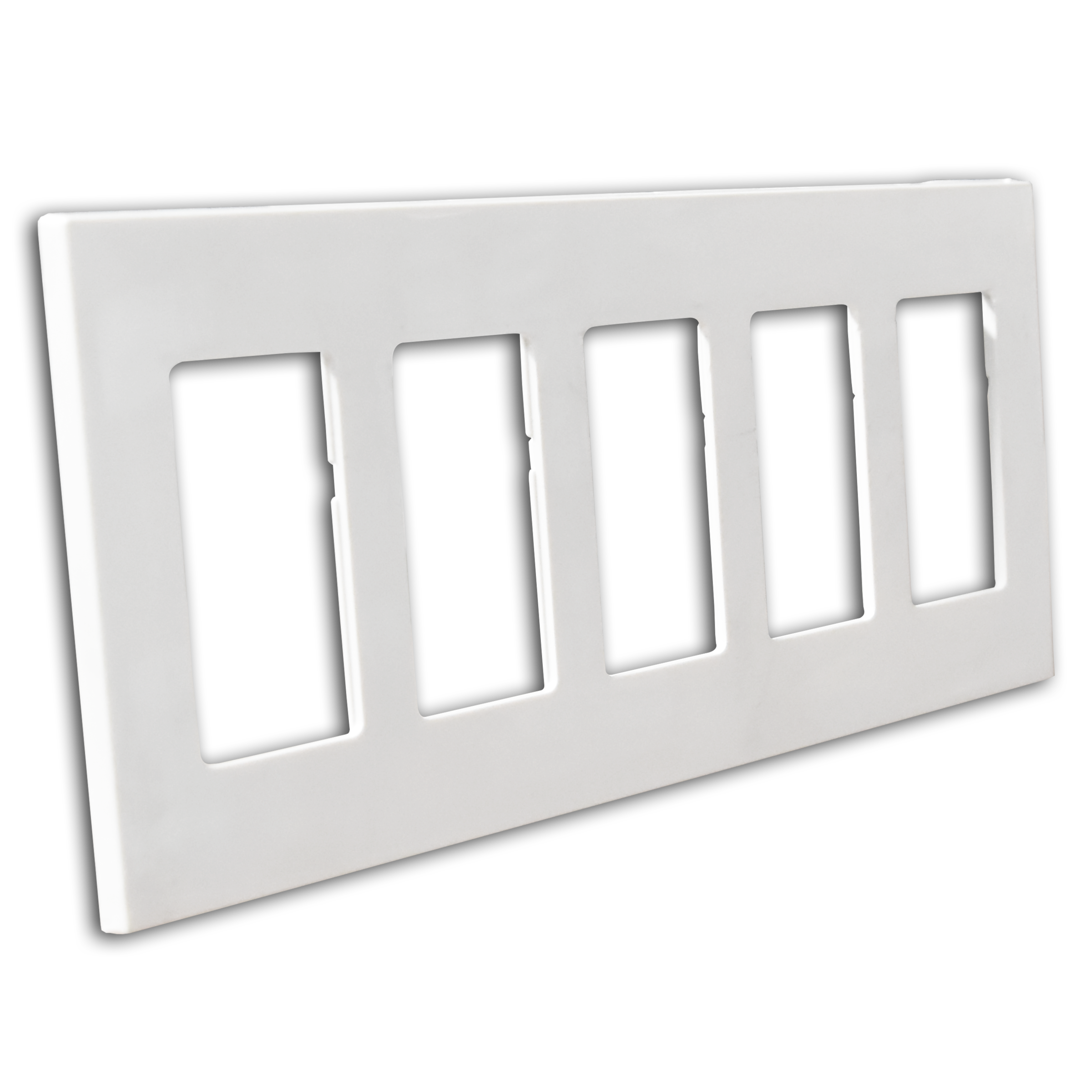 TAPA DECORA 5 GANG S/TORNILLO BLANCO