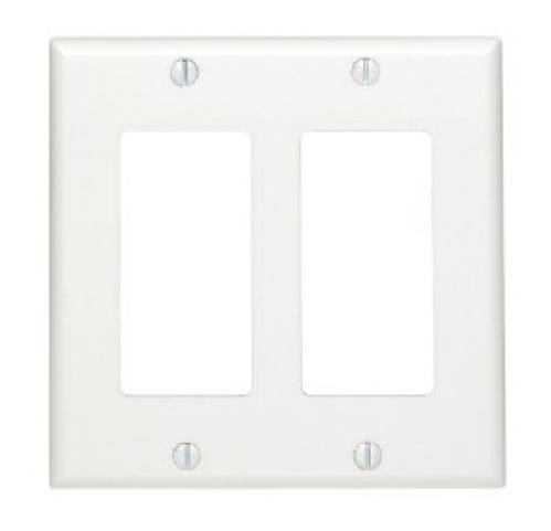TAPA DECORA 2 GANG C/TORNILLO BLANCO