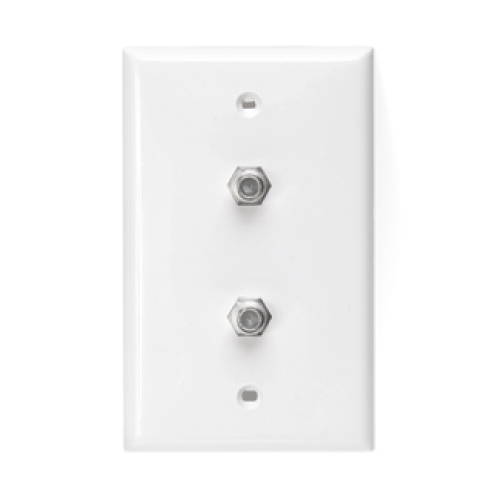 Conector dúplex para video, niquelado, 75 ?, blanco
