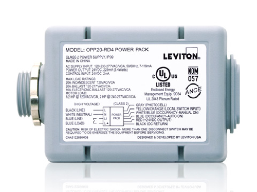 Power Pack para sensor de ocupación, incluye encendido automático, 20A 120/208/220/230/240/277V 50/60Hz