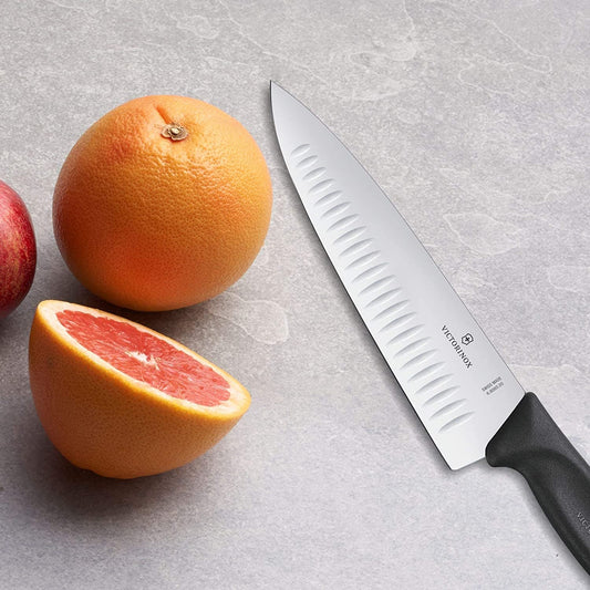 Cuchillo Chef con Alveólos Extra Ancha 20CM 6-8083-20B Victorinox Negro