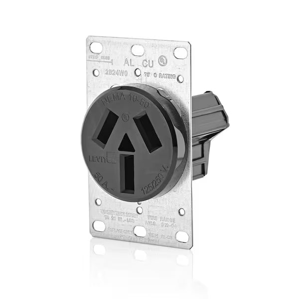 TOMA SUF 50A 125/250V NEMA 10-50R NEGRO