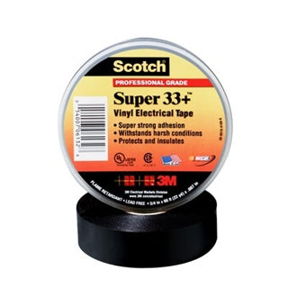 Tape 3M Super 33+ 3M 3/4"x44' Negro