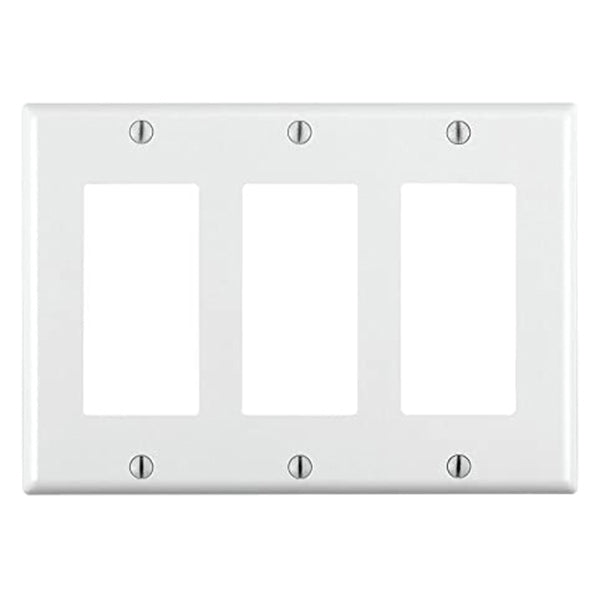 TAPA DECORA 3 GANG C/TORNILLO BLANCO