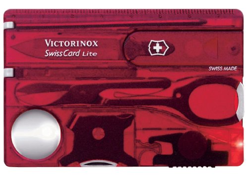 SwissCard Lite 0-7300-T Victorinox Roja Transparente