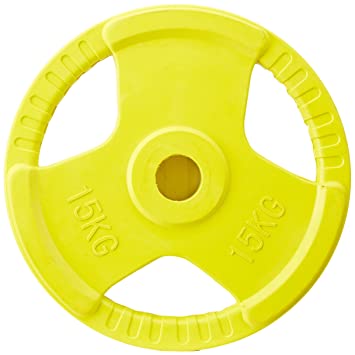 Disco Olímpico 15KG de Goma Fortis PL26 Amarillo