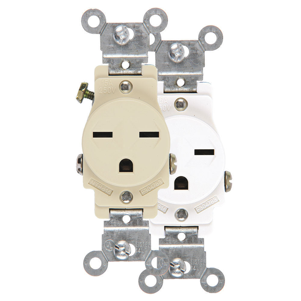 Toma Sencillo 15A Eagle 816W Blanco (Grado Comercial)