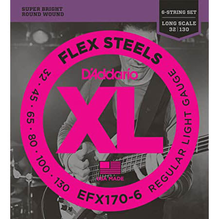 Set de Cuerdas EFX170-6 D'Addario XL Flexst 32-130 (Set de 6)