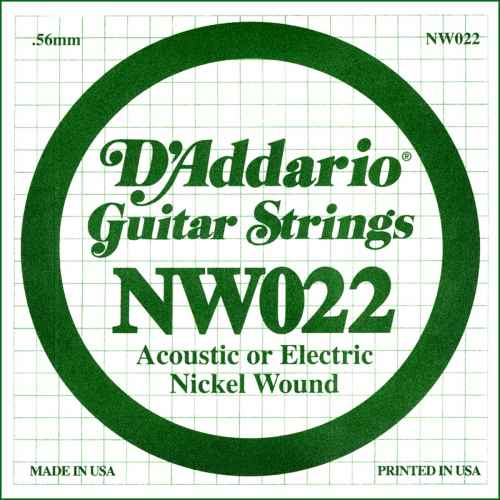 Cuerda Suelta NW022 D'Addario para Guitarra Acústica o Eléctrica