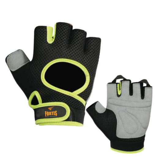 Guante de Pesas MEDIUM Fortis Vent Plus 1089-GR Negro/Amarillo