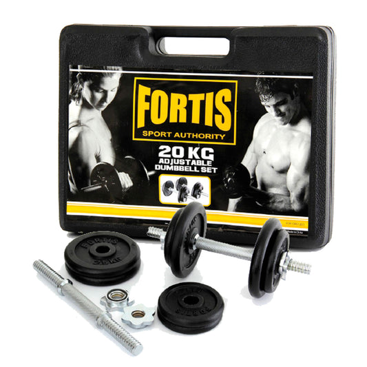 Estuche de Mancuernas de Hierro 20KG DBS1203 Fortis