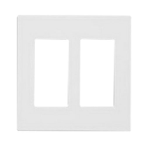 TAPA DECORA 2 GANG S/TORNILLO BLANCO