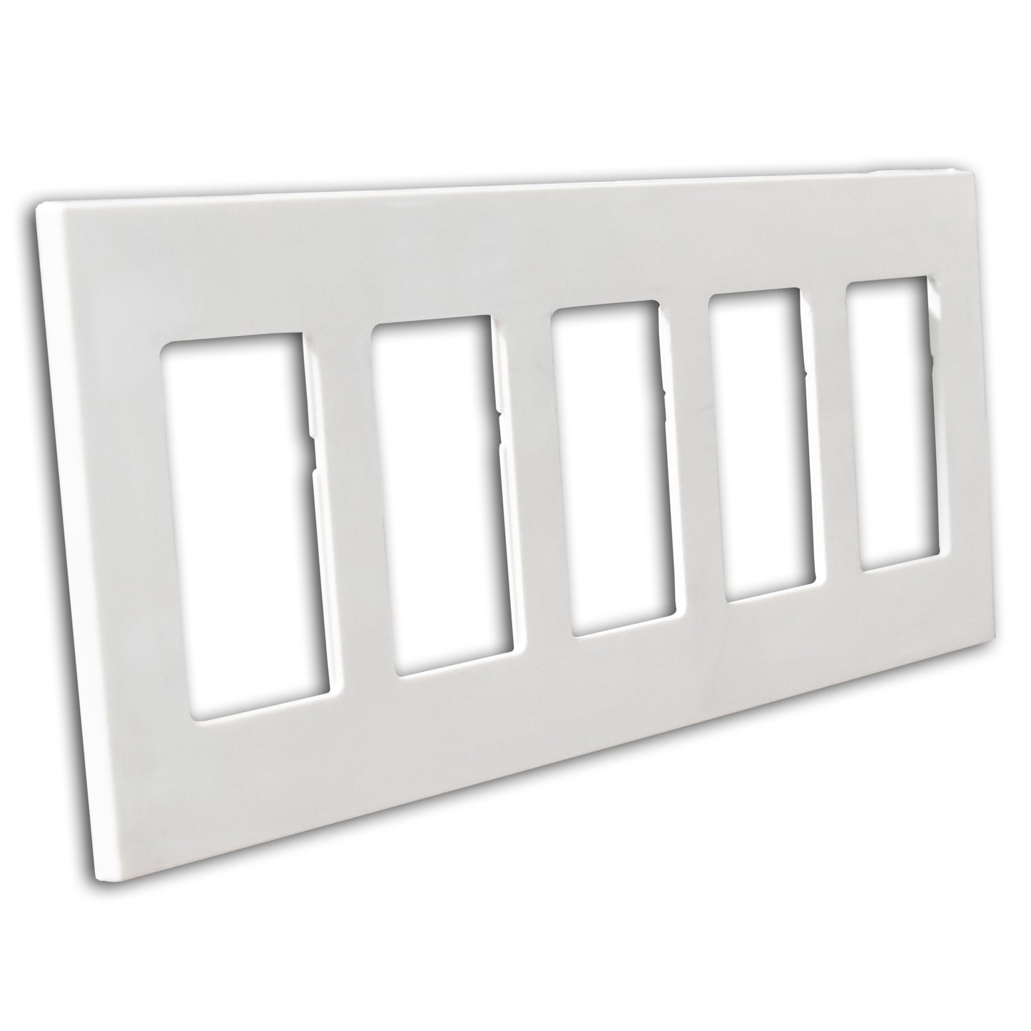 R-TAPA DECORA 5 GANG S/TORNILLO BLANCO