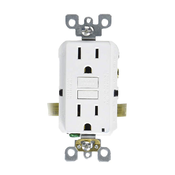 Toma Doble 15A Decora Leviton GFCI Blanca