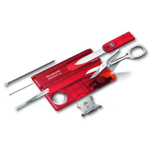 SwissCard Lite 0-7300-T Victorinox Roja Transparente