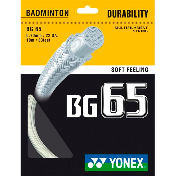 Cuerdas para Badminton Yonex BG65 Blanco