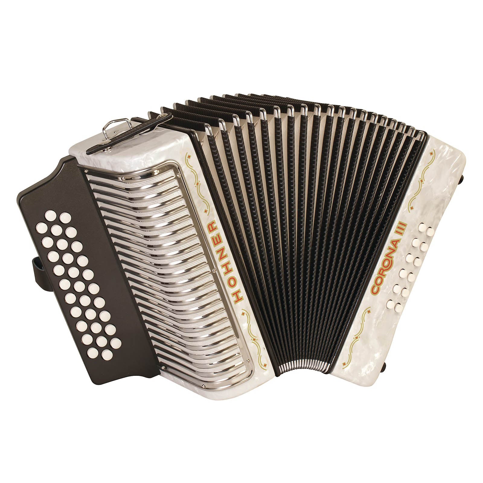 Acordeón Corona III A5722 GCF Hohner Blanco