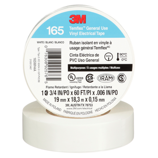 TAPE TEMFLEX 165 3/4" X 60 FT BLANCO
