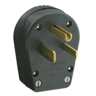 Enchufe de hoja recta, grado comercial, 30/50A 250V NEMA 6-30P/6-50P 2P3H, negro