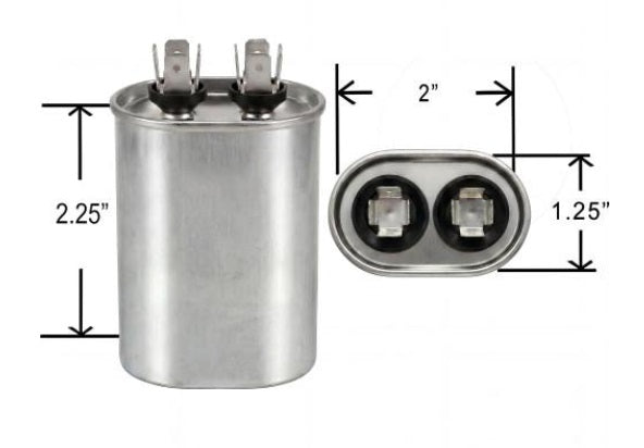 Climatek Motor Run Capacitor 10 uF MFD 440 Volt Oval Fits Areovox