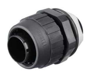 LIQUIDTIGHT CONNECTOR, MALE STRAIGHT, 3/4-INCH, NON-METALLIC, BLACK