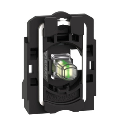 Complete body light block assembly, Harmony XB5, plastic, universal LED, body fixing collar, 24V AC DC
