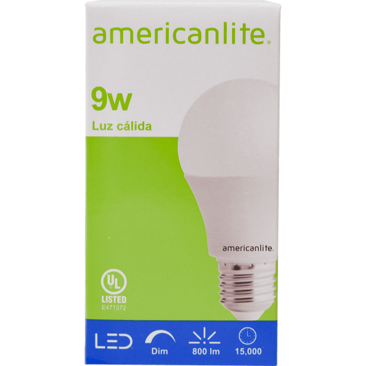 LED BULB 9W A60 30K E27 120V UL DIM BX