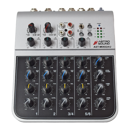 Consola 4 Canales Mini Mixer MIX02-AU Astro Sound