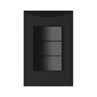 INTERRUPTOR TRIPLE PLATA 15A 120V NEGRO