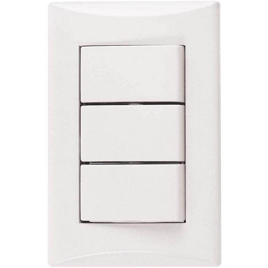 INTERRUPTOR TRIPLE 15A 125V PLATA BLANCO