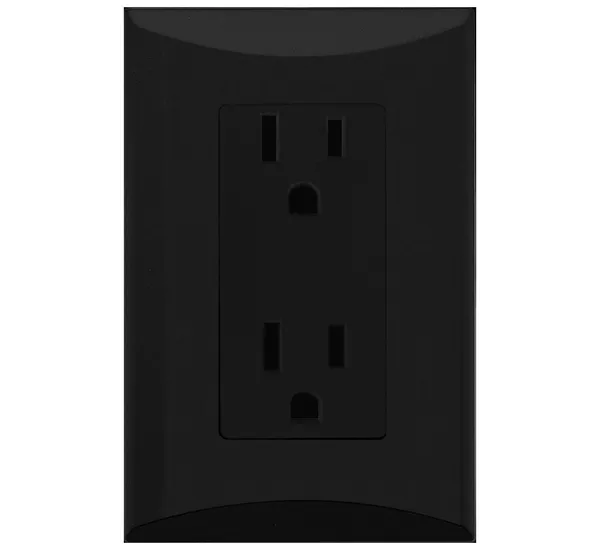 TOMA DOBLE DECOR 15A 120V NEGRO