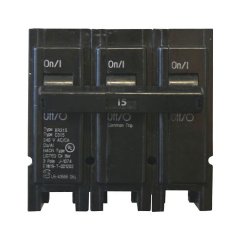 BREAKER BR 15A 3P 208/120V 10KAIC