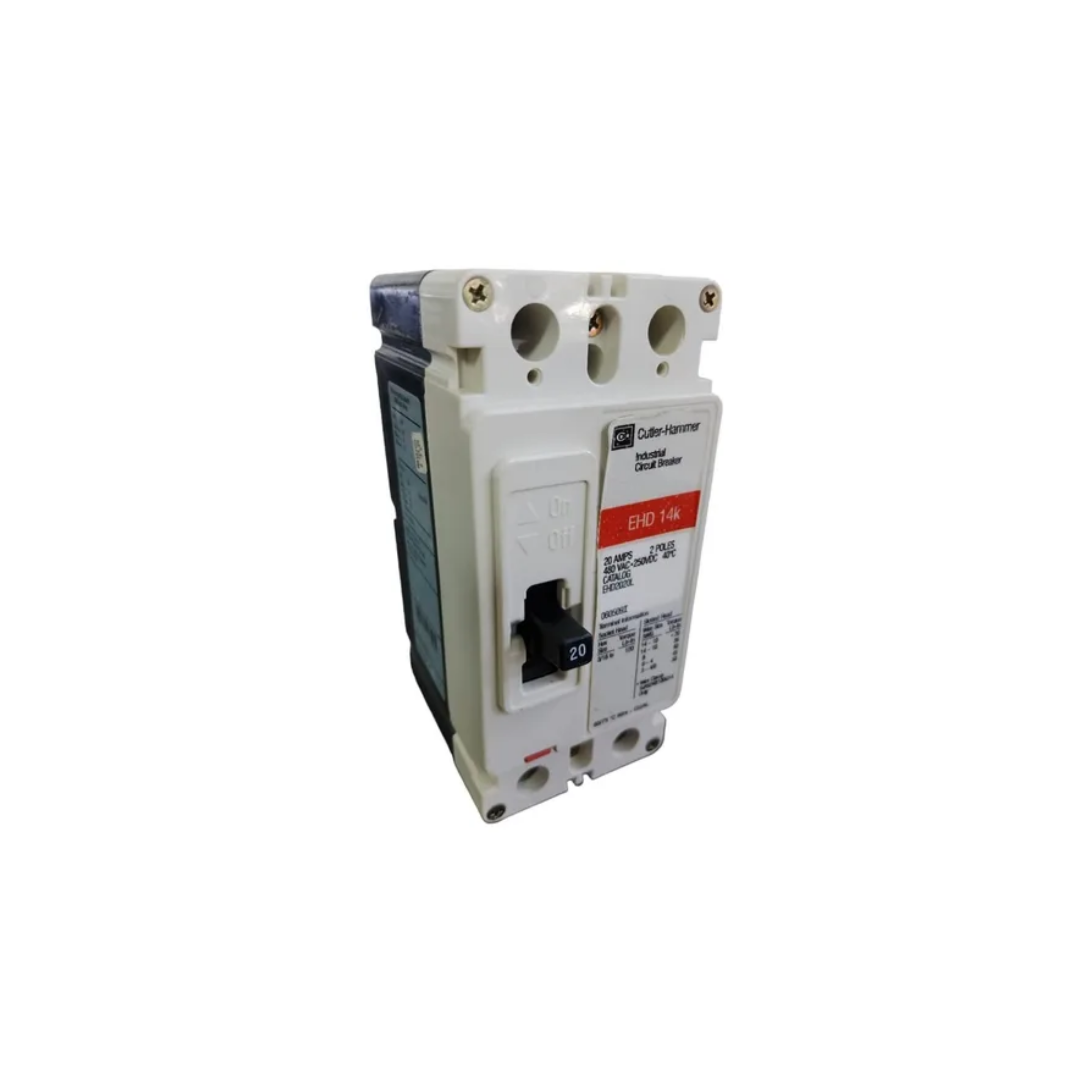 Breaker tipo EHD, Atornillable,20A, 2P, 25KAIC  208V, 14KAIC  480V .