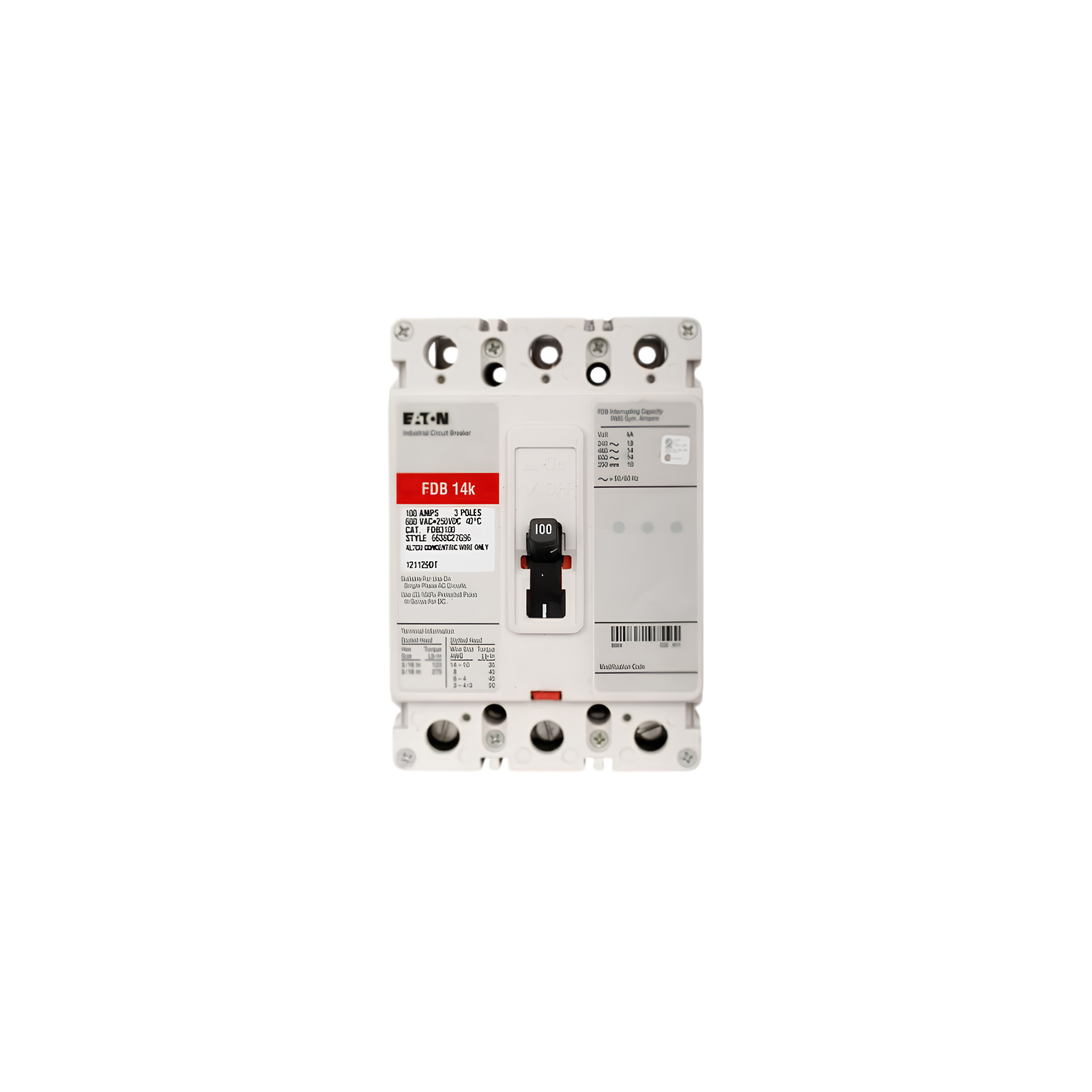 Breaker tipo FDB, Atornillable, 125A, 3P, 25KAIC  240V, 14 KAIC  480V