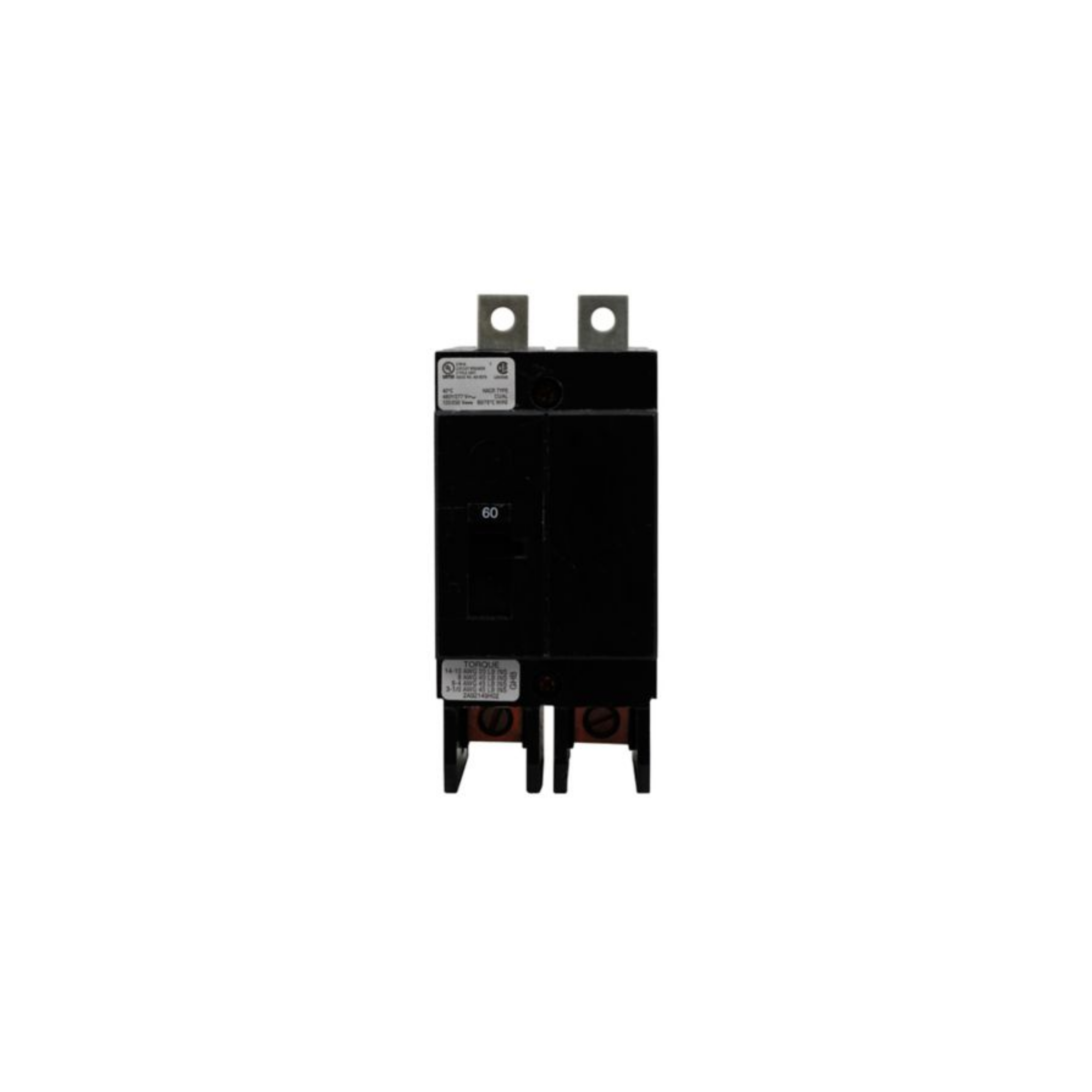 Breaker tipo GHB, Atornillable, 60A, 2P, 65KAIC  208V, 14KAIC  480V .