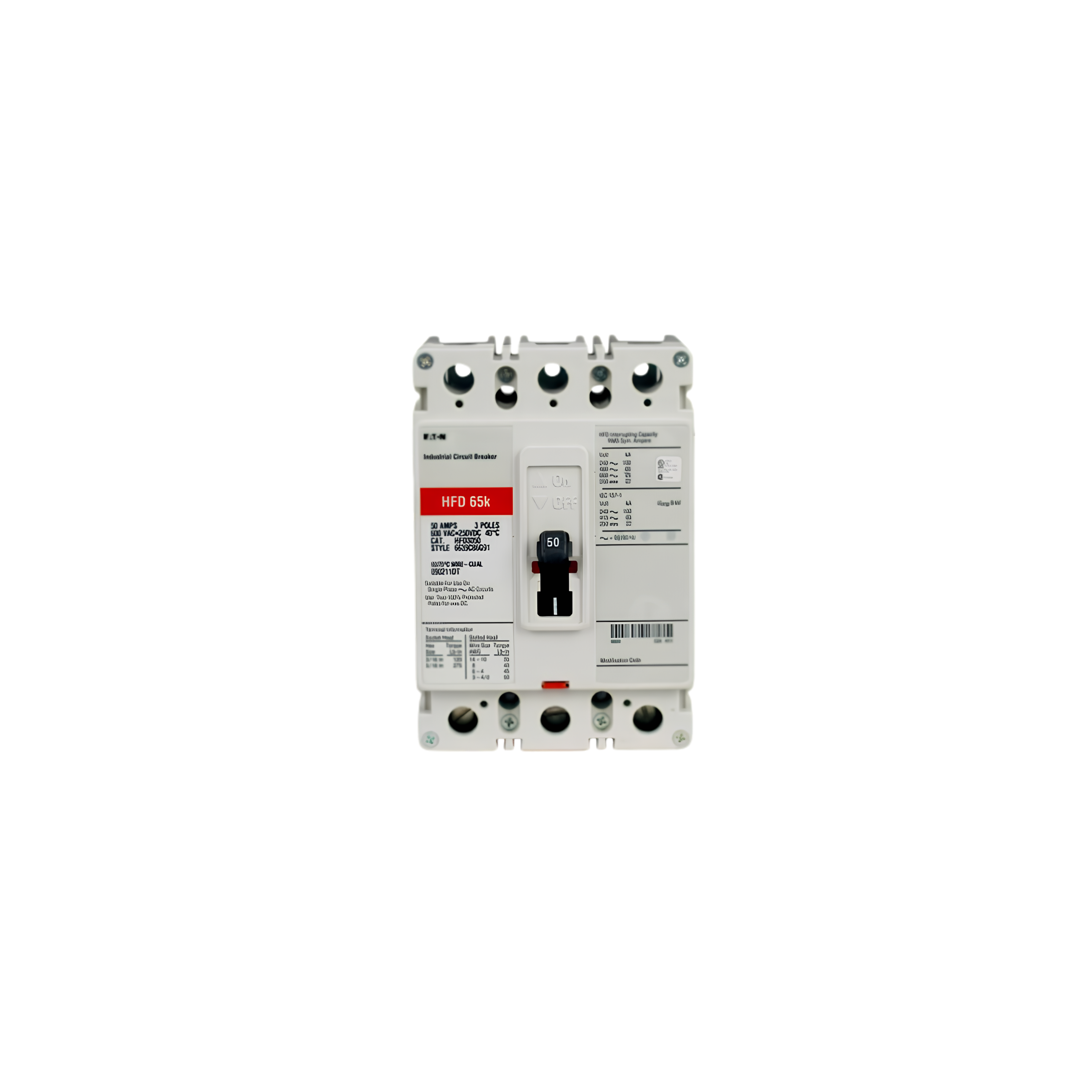Breaker tipo HFD, Atornillable,150A, 3P, 100KAIC  208V, 65KAIC  480V, 25KAIC  600V .