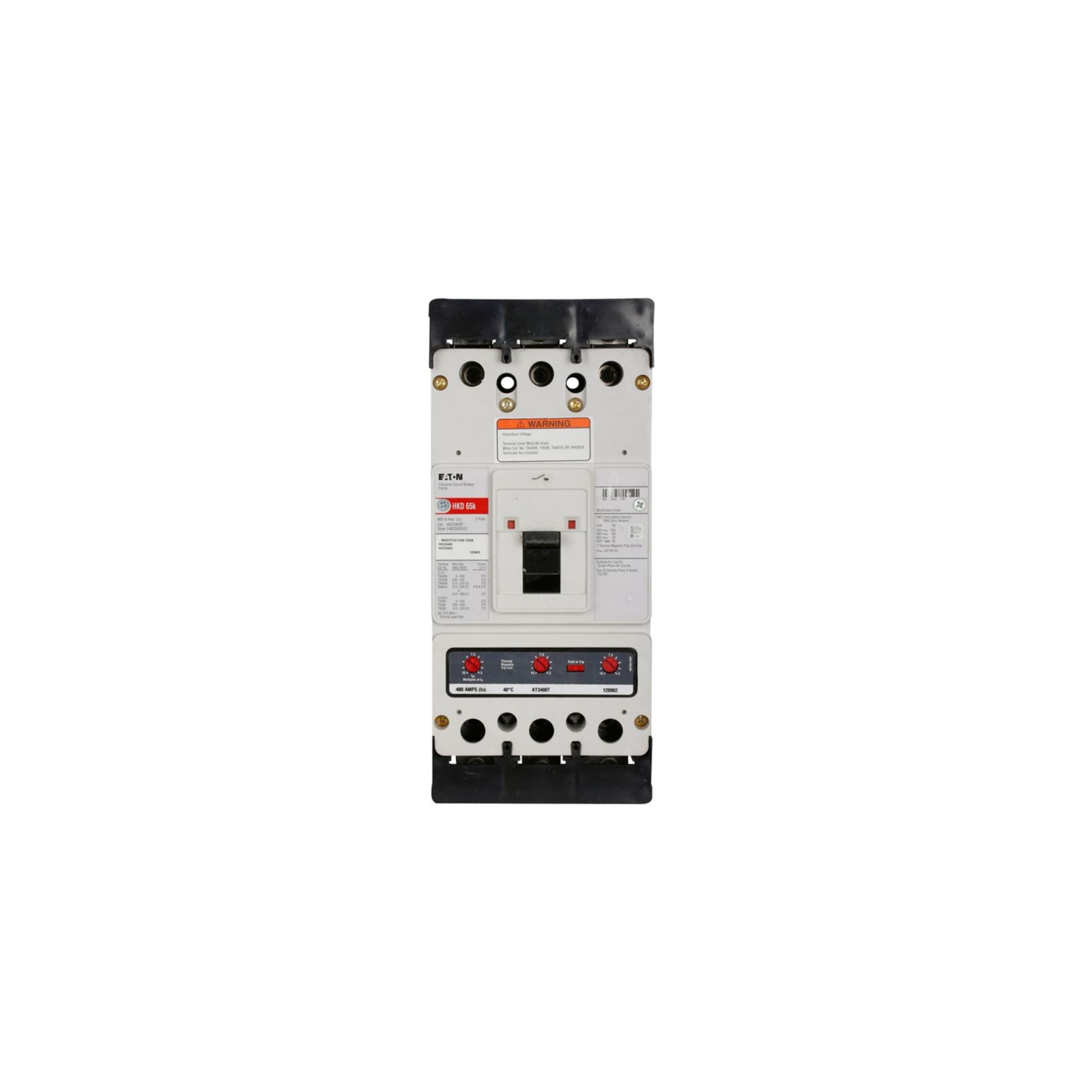 Breaker tipo HKD, Atornillable,350A, 3P, 100KAIC  208V, 65KAIC  480V, 35KAIC  600V.