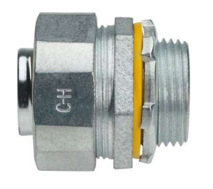 Eaton Crouse-Hinds series Liquidator liquidtight connector, FMC, Straight, Insulated, Malleable iron, 1-1/2"