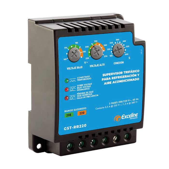 SUPERVISOR TRIFASICO PARA REFRIGERACIO Y A/C 208/220V